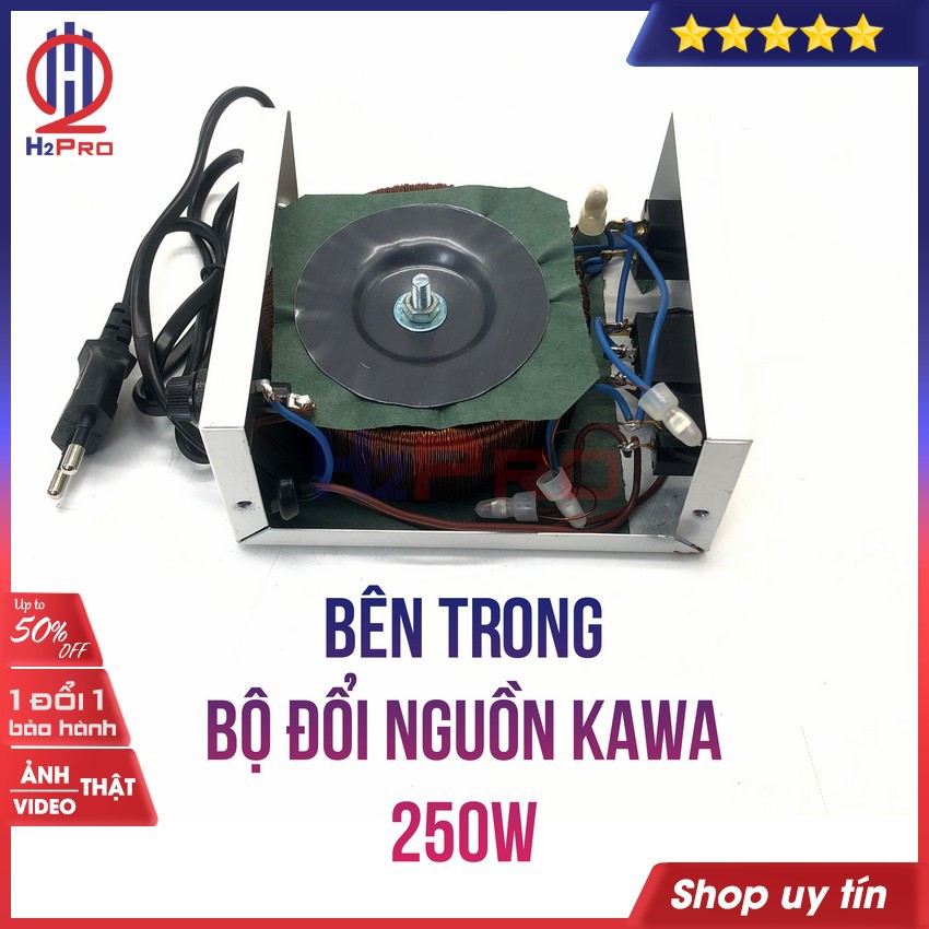 Biến áp tự ngẫu Kawa 250W H2Pro, bộ đổi nguồn 220v sang 110v, 100V 250w chính hãng