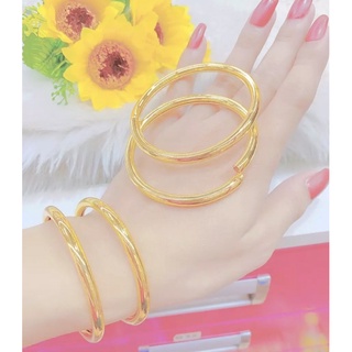 Vòng tay nữ kiểu trơn loại không khoá dát vàng 24