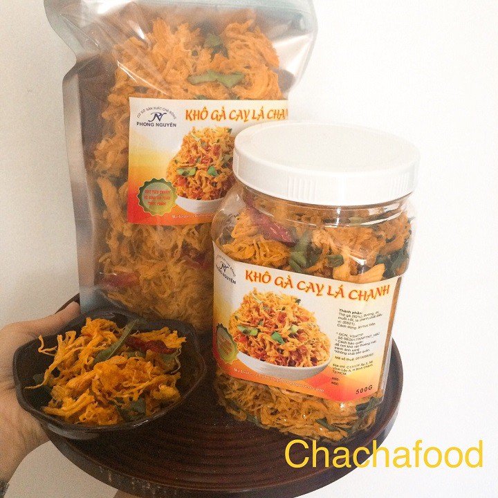 500g khô gà cay xé lá chanh loại SIÊU NGON