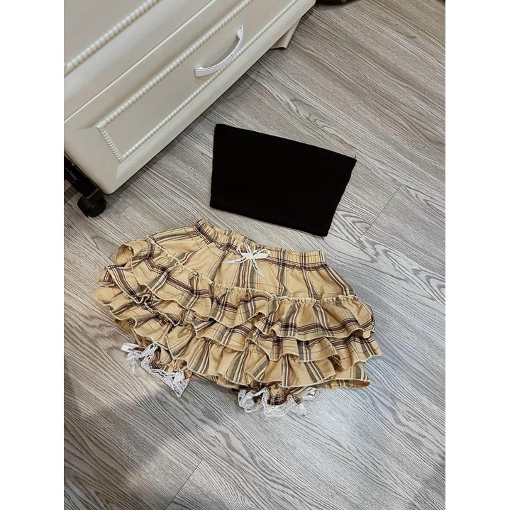 quần tầng carro viền ren xinh u