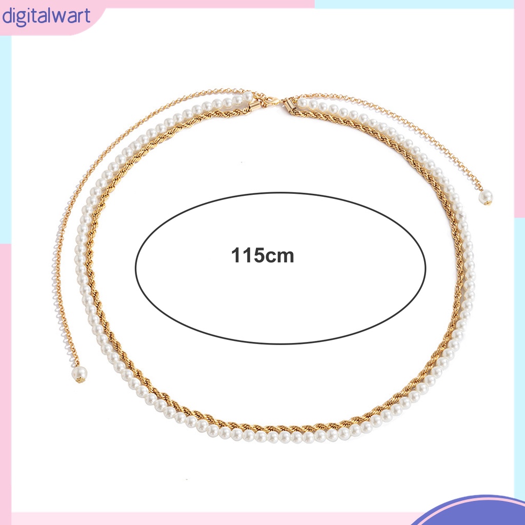 {digitalwart} Chuỗi Đeo Hông Đính Ngọc Trai Trắng Tinh Tế Cổ Điển Dễ Phối Đồ Đi Tiệc Tinh Tế Đẹp Mắt