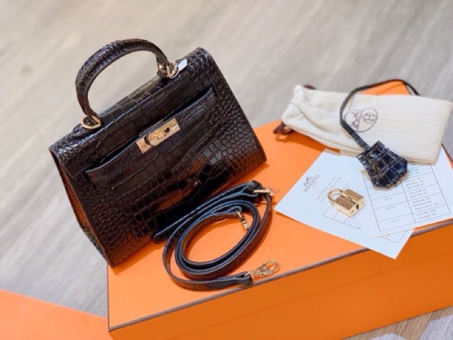 Túi hm kelly da rắn size 20