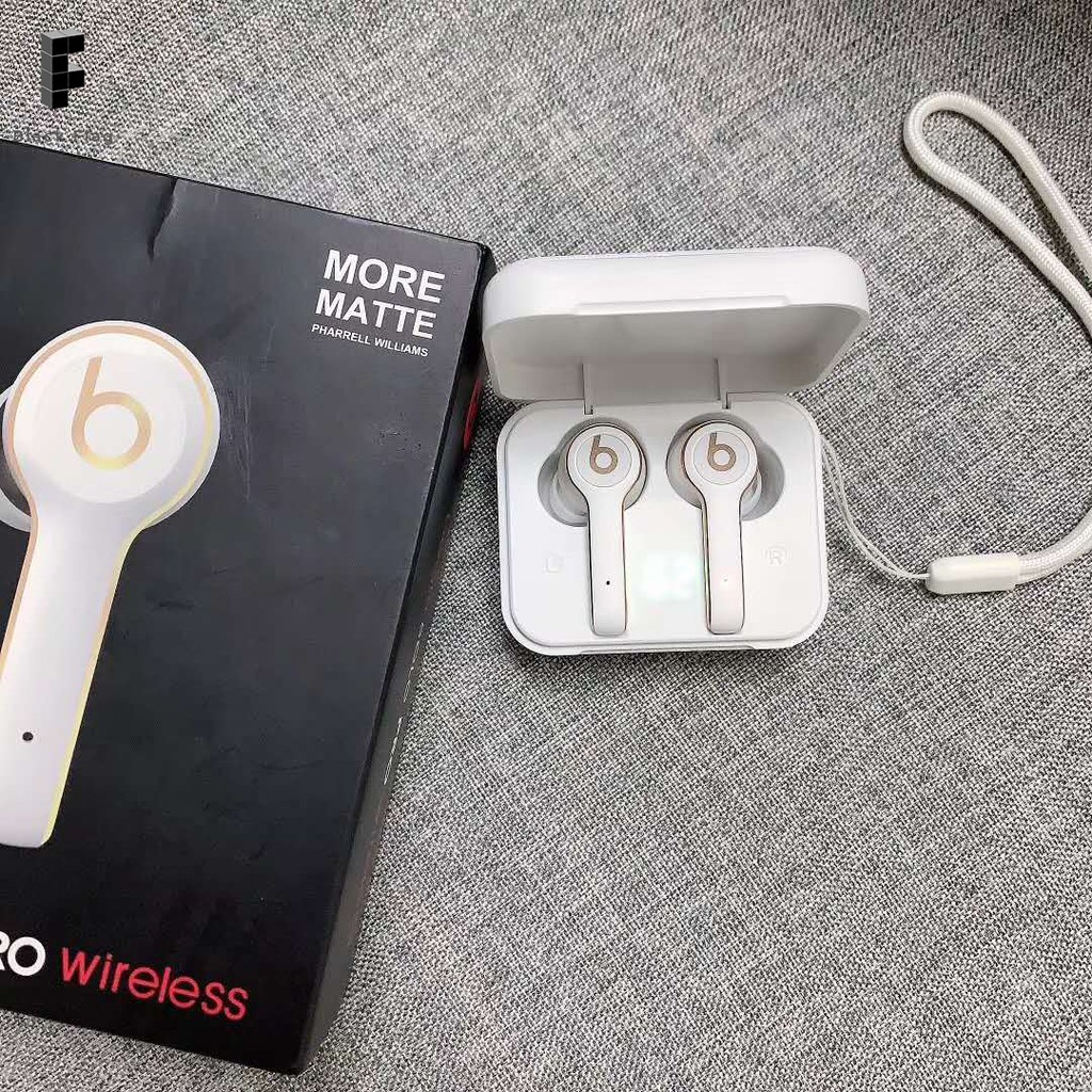Tai nghe không dây Beats Bluetooth 5.0 với hộp sạc Tai nghe âm thanh nổi TWS trong tai Tích hợp tai nghe có mic Âm thanh cao cấp với âm trầm sâu cho thể thao, ghép nối tự động, LED hiển thị kỹ thuật số