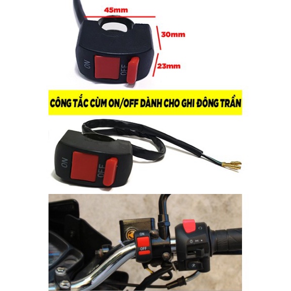 CÔNG TẮC CÙM ON/OFF DÀNH CHO XE GHI ĐÔNG TẦN CHO AE ĐỘ CHẾ ( SLL &lt;10 = 13K/1C) Ảnh thật Sp