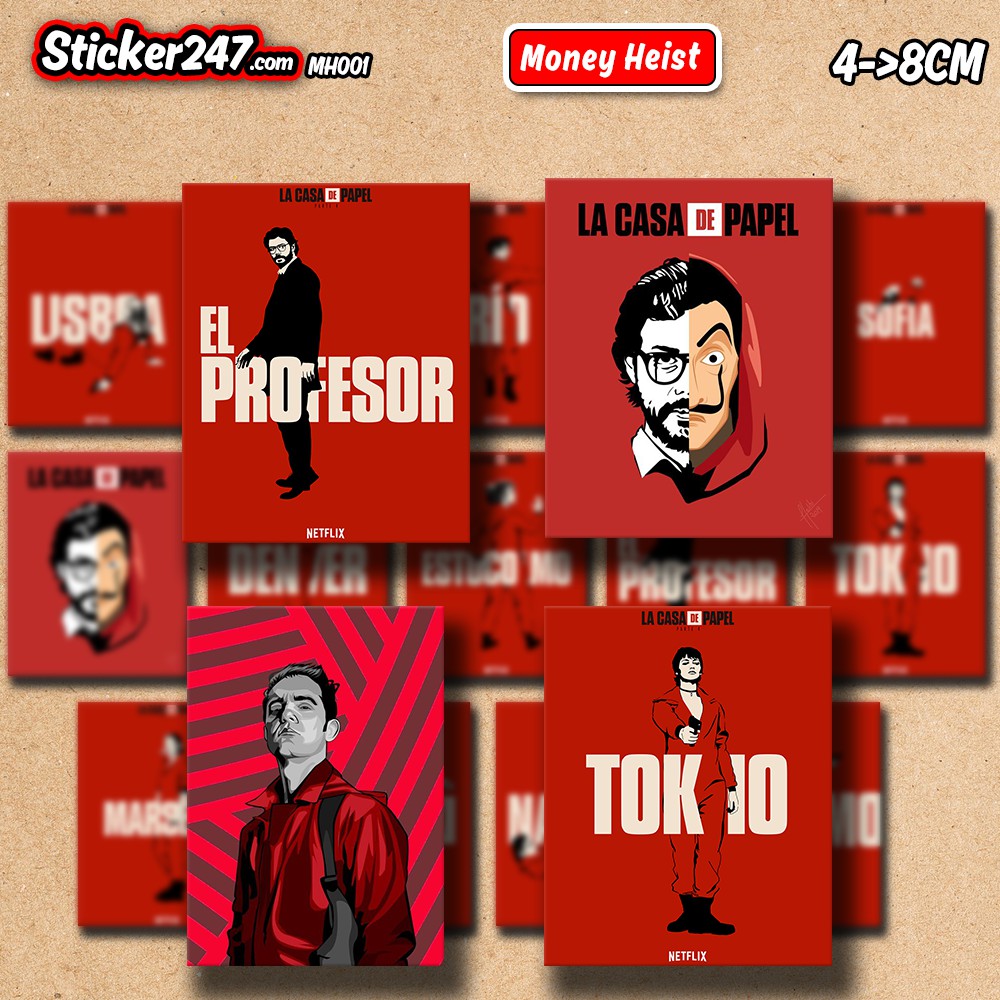 Sticker OBEY Money Heist 𝑭𝒓𝒆𝒆𝒔𝒉𝒊𝒑 chống nước, sticker dán laptop, điện thoại, đàn guitar, mũ bảo hiểm, vali, ipad