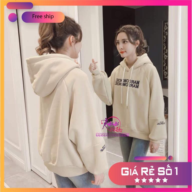 Áo khoác nỉ chui hoddie nam nữ in chữ nổi Mảcomonde- ảnh thật