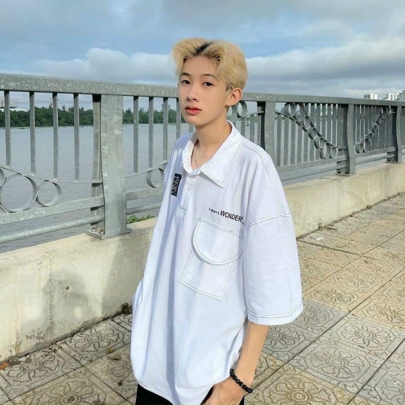 Áo thun polo có viền chỉ nổi