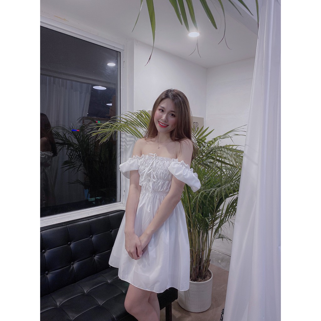 Đầm nữ xinh ❤️ FREESHIP  ❤️ / Váy dáng xòe chun ngực và tay bồng tiểu thư  - Kamyy Shop | BigBuy360 - bigbuy360.vn
