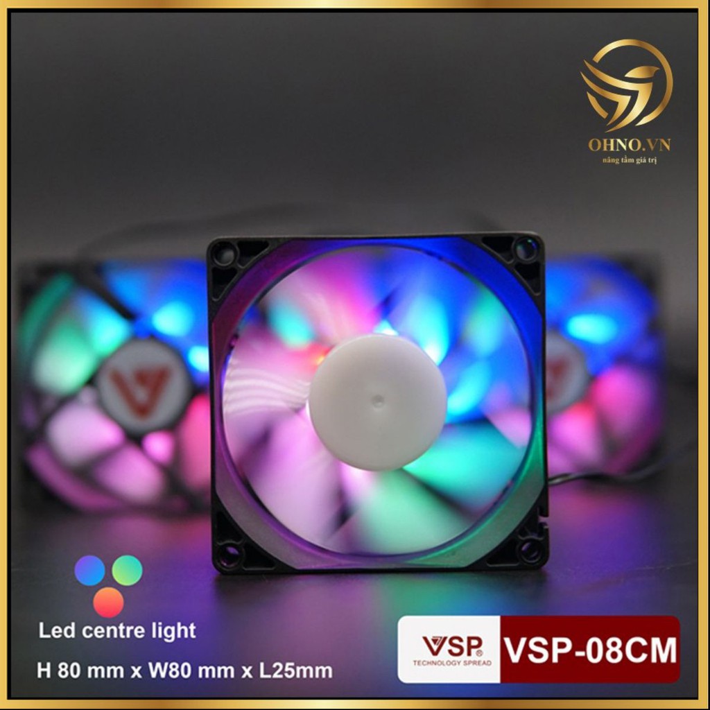 Quạt Tản Nhiệt Thùng Máy Vi Tính V-08CM LED  Bộ Tản Nhiệt Khí Chất Lượng Cho Case PC - OHNO VIỆT NAM