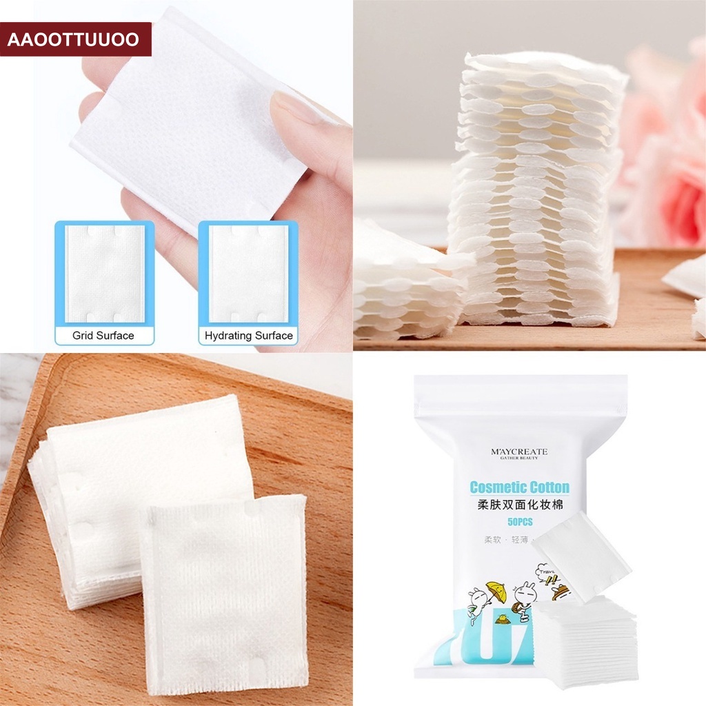 [Hàng mới về] Hộp 50 miếng bông tẩy trang làm sạch da mặt chất lượng cao dành cho nữ