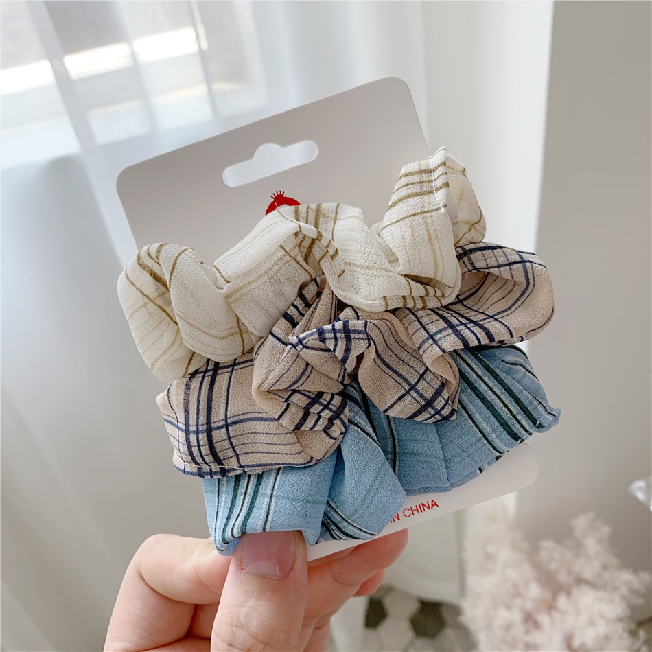 [Mã SKAMCLU8 giảm 10% cho đơn từ 100K] Set 3 dây cột tóc vải Scrunchies HOT TREND