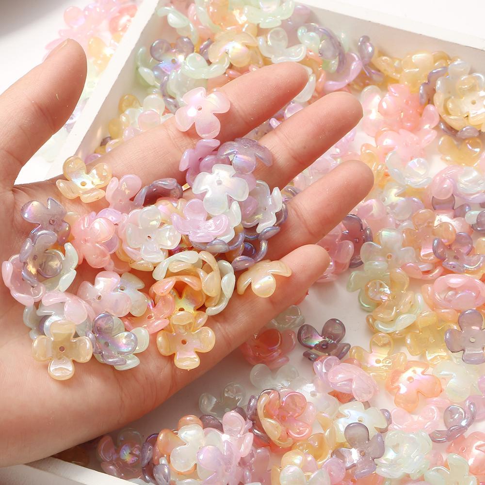 20 Hạt xỏ hình bông hoa dùng làm vòng đeo tay dễ thương