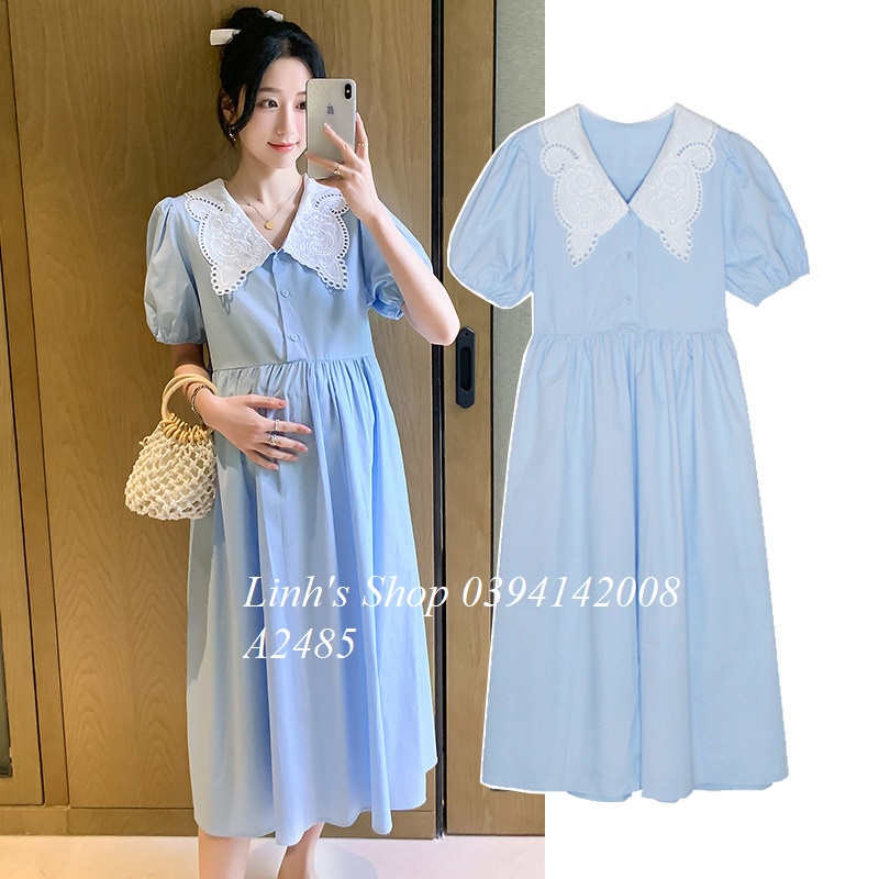 Váy Bầu Đầm Bầu Sơ Mi Hè A2485