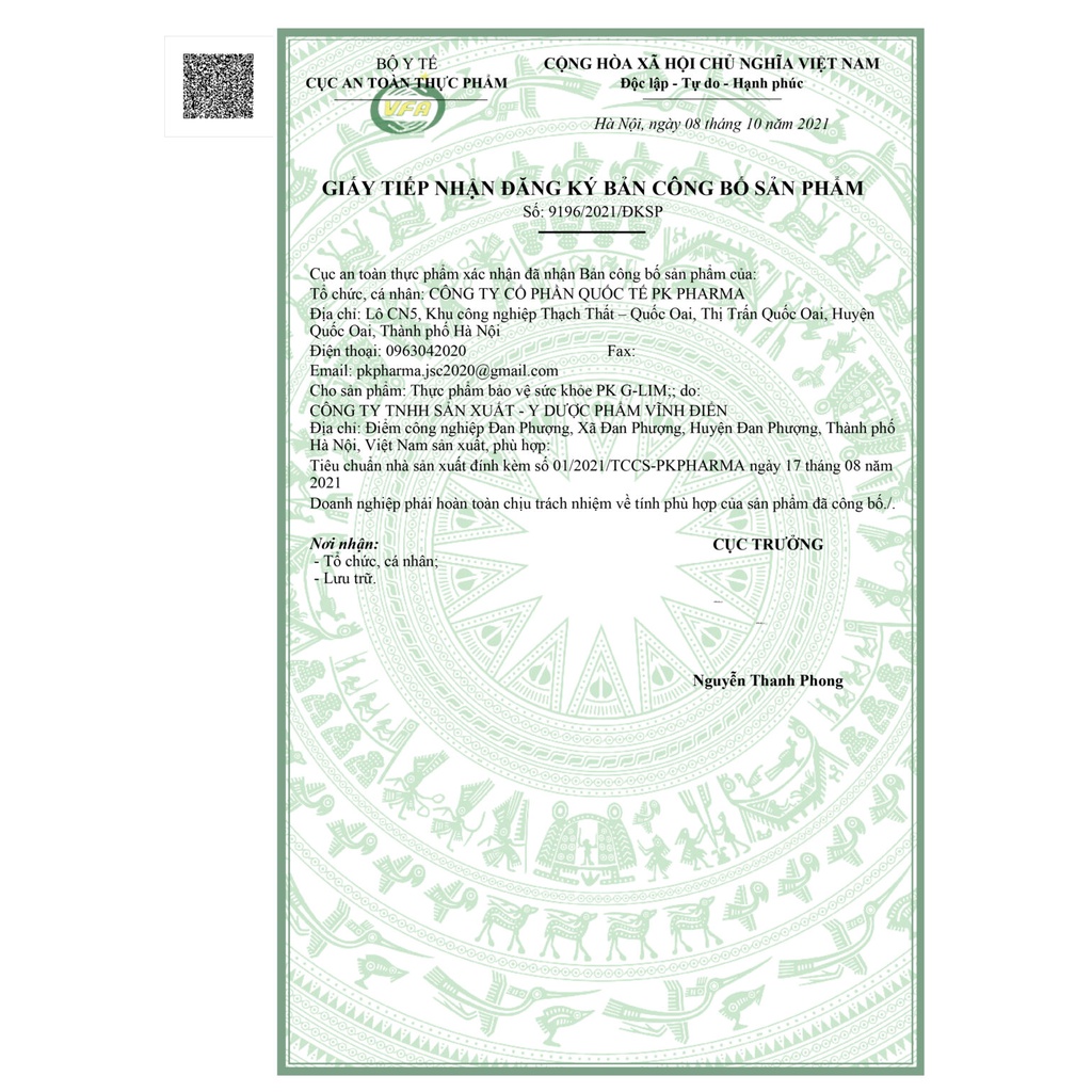 Giảm Cân PK GLIM Chính Hãng