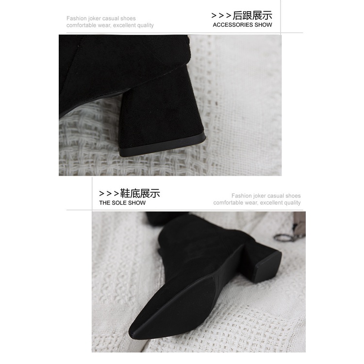 Giày bốt martin cổ thấp đế dày phối dây kéo phía sau thời trang thu đông cho nữ 202