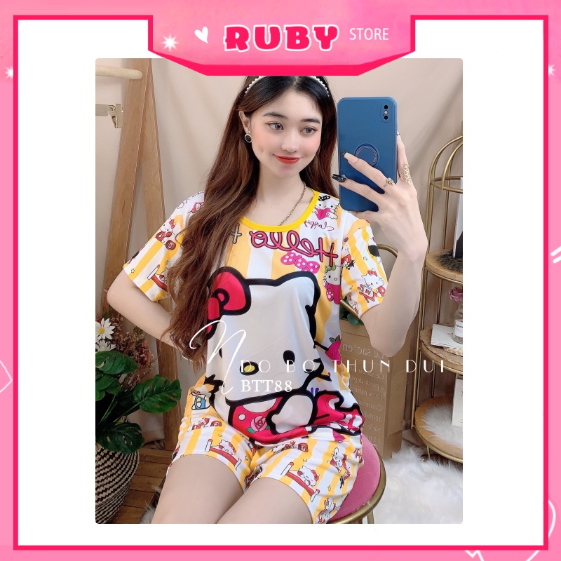 Đồ bộ nữ mặc nhà Free Size ❤️ Set bộ hoạt hình dễ thương chất thun mềm mịn mát ❤️ Rubystorevn