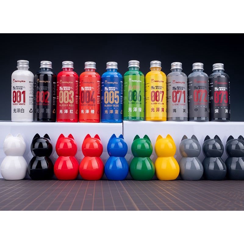 Hobby Mio: Sơn mô hình pha sẵn màu Cơ bản - Clear - Metalic 100ml tặng kèm nắp vặn triết sơn