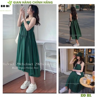 Đầm babydoll 2 đây 3 tầng maxi đi biển tiểu thư bánh bèo dễ thương ,váy nữ dáng suông công chúa ulzzang -EOBI