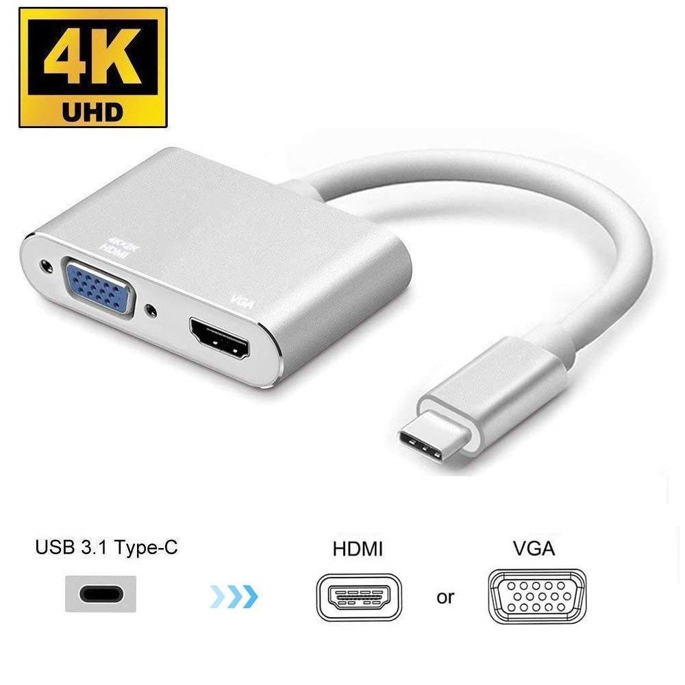 Cáp Chuyển Đổi Từ Cổng Type C Sang Cổng Hdmi 4K Vga