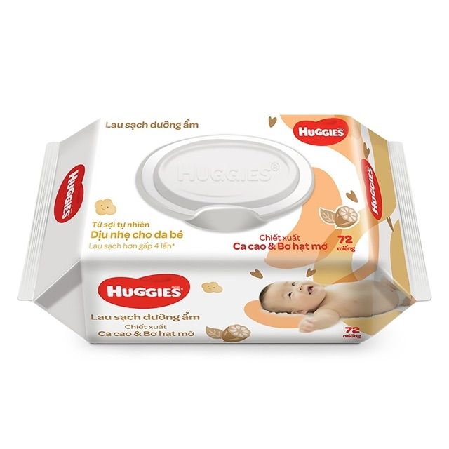 Khăn ướt Huggies hộp 72 miếng