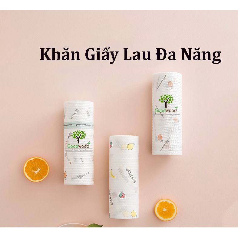 Cuộn 220 Tờ Khăn Giấy Lau Bếp Đa Năng Trắng Họa Tiết Dùng Được Nhiều Lần Tiết Kiệm &amp; Bảo Vệ Môi Trường