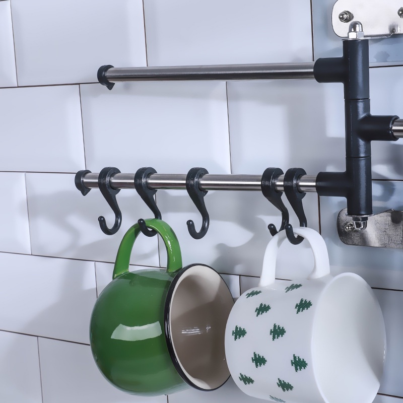 Thanh treo khăn đa năng 3 nhánh xoay 180 độ dán tường tiết kiệm không gian nhà tắm