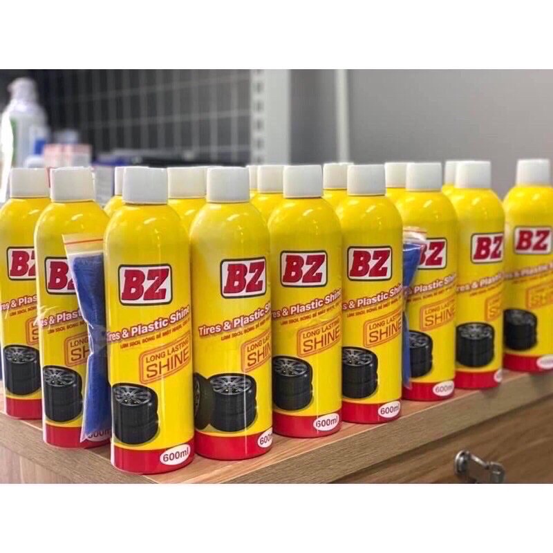 Xịt dưỡng bóng vỏ xe, nhựa nhám BZ chai lớn mẫu mơi 600ml