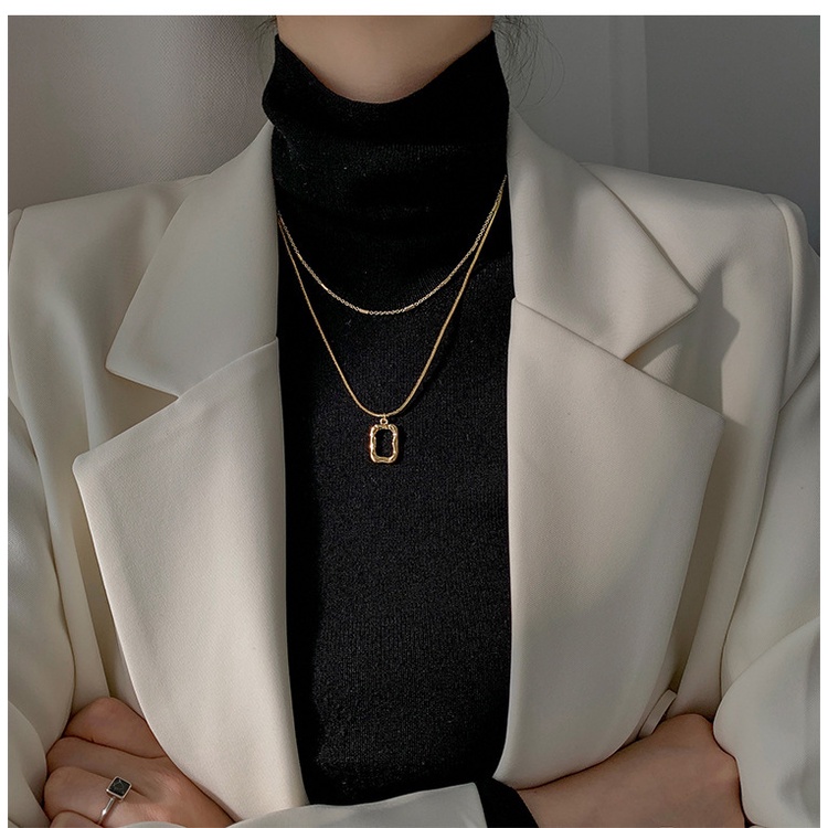 Vòng cổ Hai Lớp Dáng Dài Phong Cách Hàn Quốc Mới Dành Cho Nữ