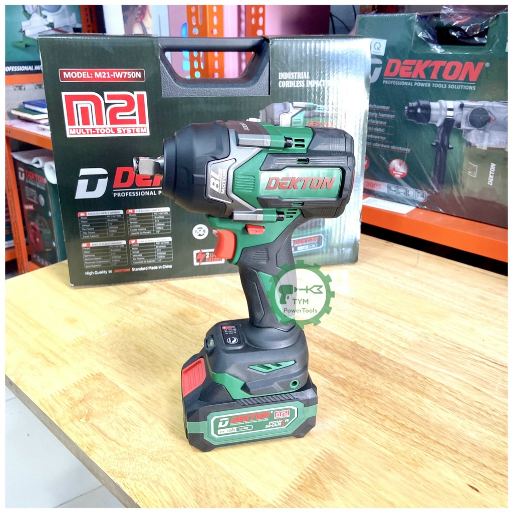M21-IW750N thân máy siết bulong pin DEKTON lực siết 750N.m motor brushless chân pin makita (chưa pin sạc)