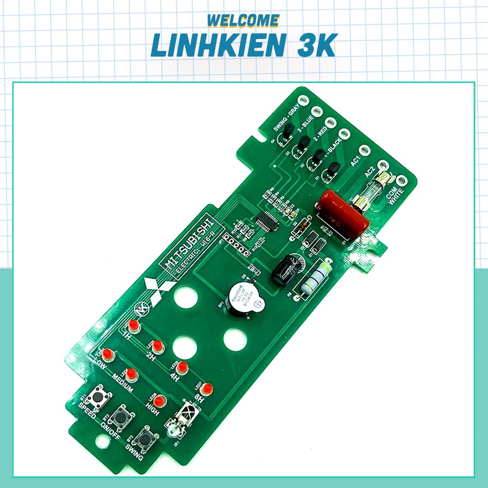 Bo mạch quạt treo tường MITSUBISHI W16-R, W16RT thay thế cho mạch quạt cũ hỏng