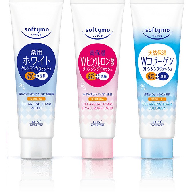 Sữa rửa mặt kết hợp tẩy trang dưỡng trắng Softymo Cleansing Foam - 100% hàng nội địa Nhật Bản
