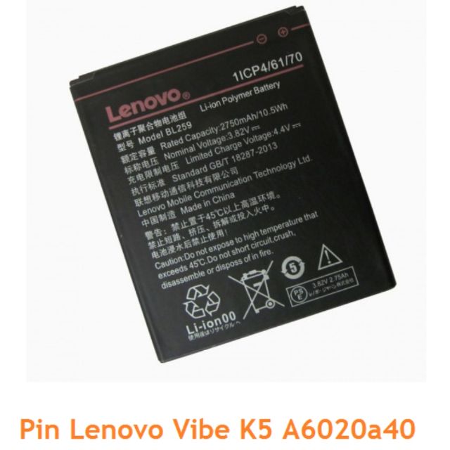 Pin zin Lenovo BL-259 -Bảo hành 6 tháng