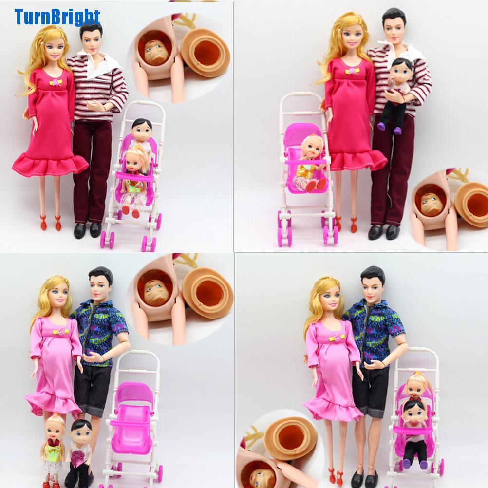 Set 6 Mô Hình Gia Đình Búp Bê Barbie Mang Thai Giáo Dục Cho Bé