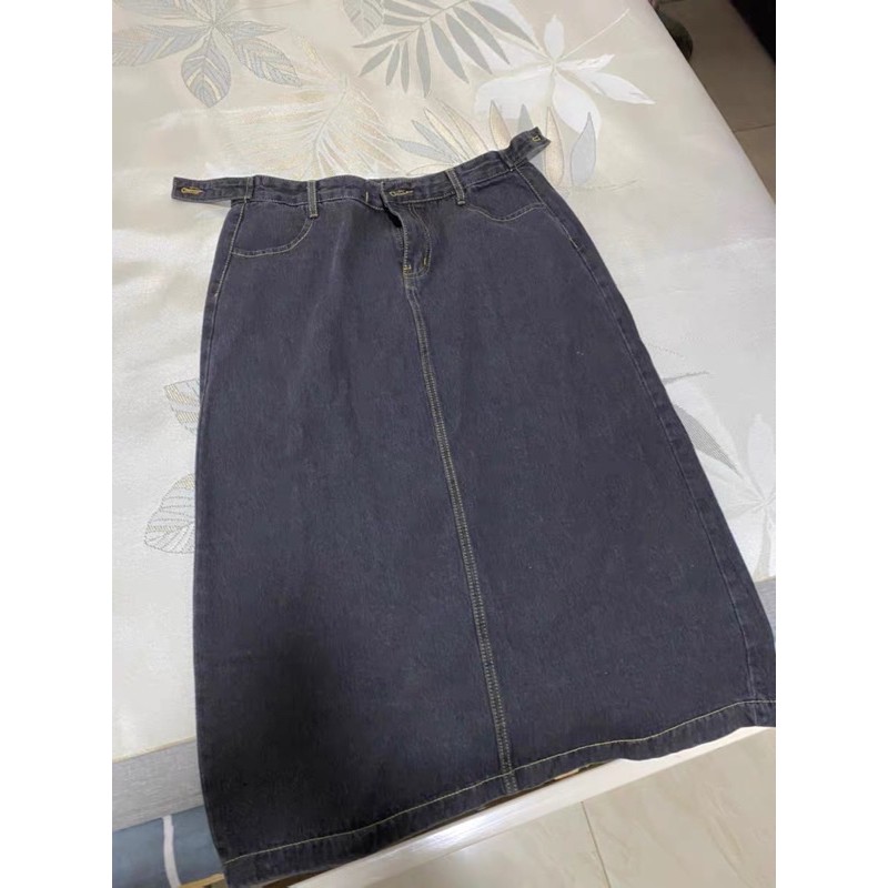 Chân váy midi dài chất jeans có big size