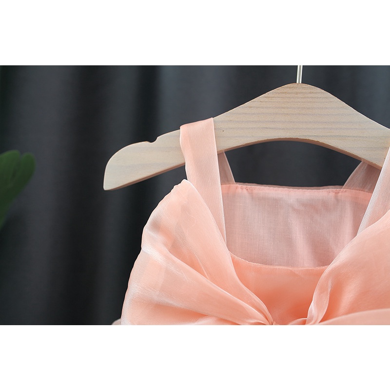 Đầm Lưới Đính Nơ Thời Trang Mùa Hè Hàn Quốc Cho Bé Gái 9 Tháng Đến 3 Tuổi