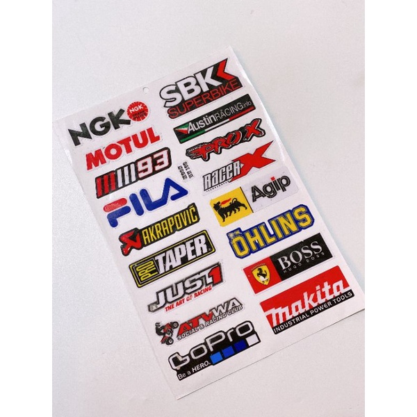 Tem nổi FILA NGK MOTUL MARC93 cao cấp dán xe máy, ô tô, mũ bảo hiểm chống thấm nước, chống bay màu