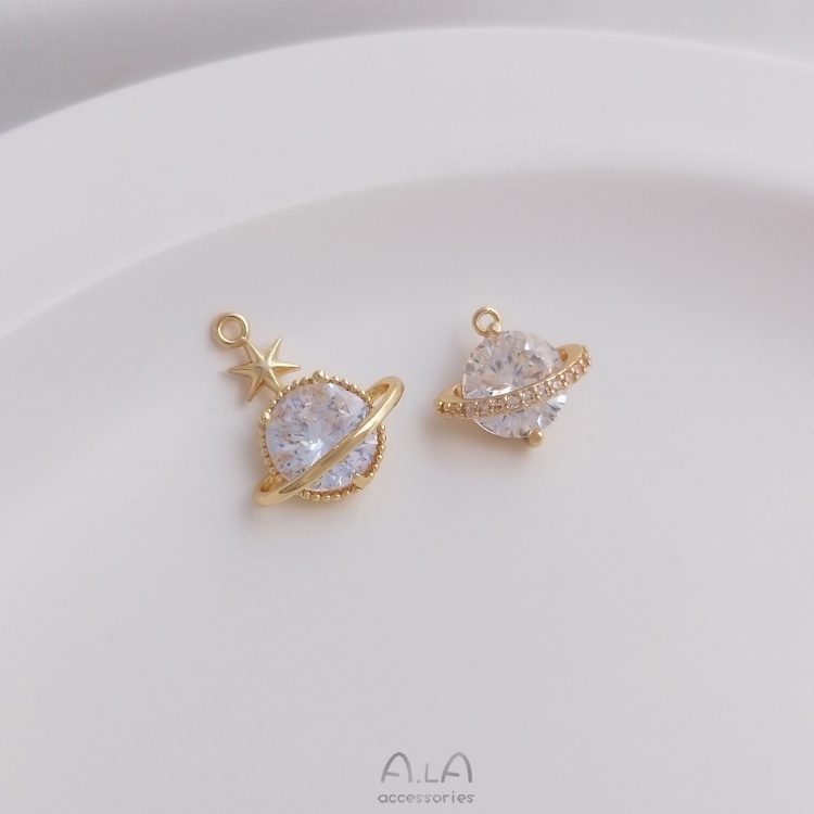 Mặt Dây Chuyền Hình Hành Tinh Màu Sắc 14K Bằng Đồng Sang Trọng diy