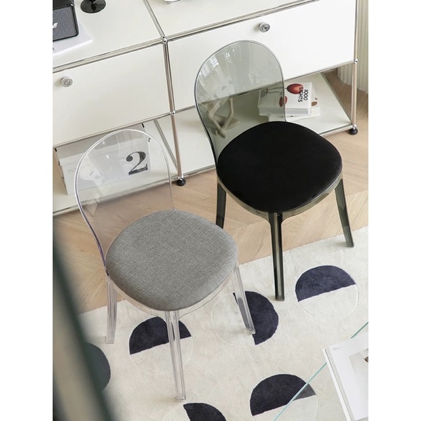 Ghế phòng ăn tựa lưng acrylic Murano Vanity Chair 2 màu phong cách Bắc Âu