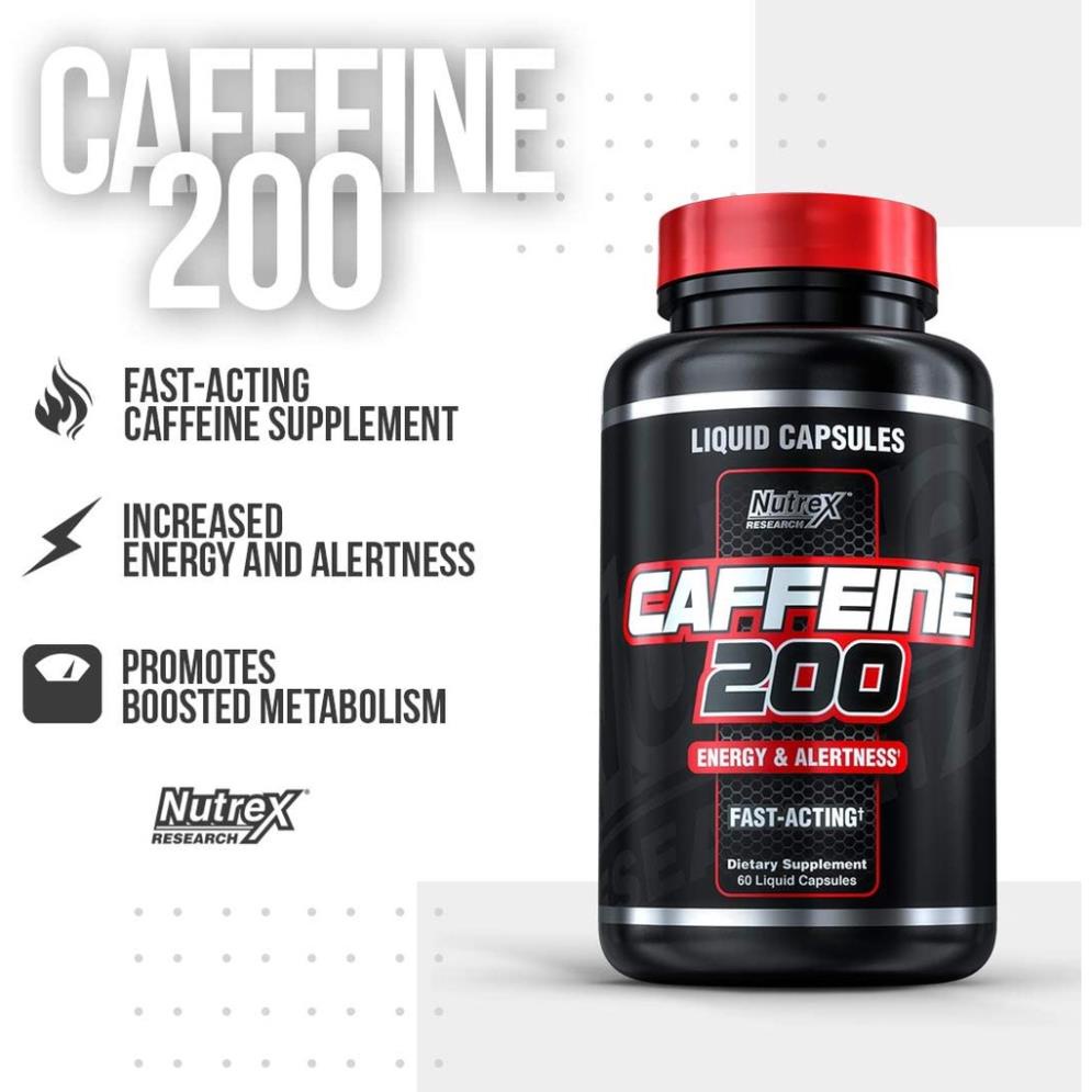 Viên Uống Nutrex Caffeine 200mg Giúp Tăng Tập Trung Tỉnh Táo  - Từ Mỹ
