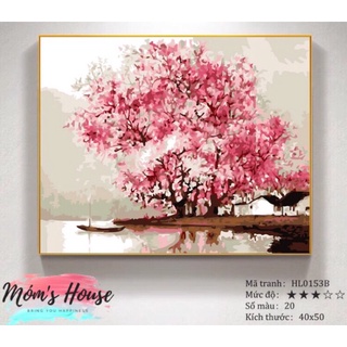 TRANH TÔ MÀU SỐ HÓA  💕 CHUẨN MÀU 💕 HOA ĐÀO GIANG NAM HL0153B