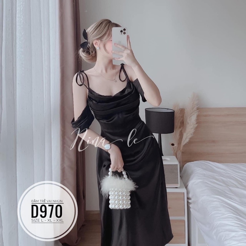 BIGSIZE MINSTORE.VN Bigsize Đầm trễ vai nhún D970