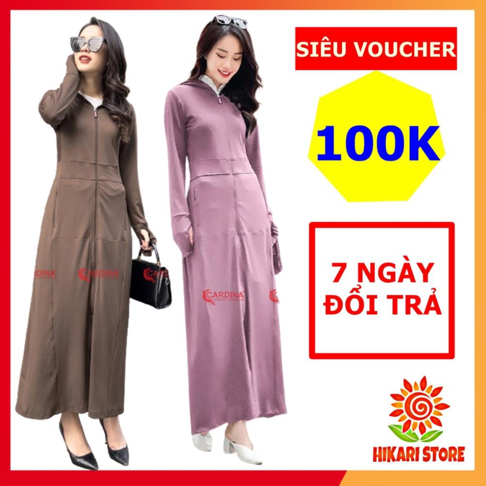 ℗❒Áo Chống Nắng Nữ Toàn Thân Cardina Nhật Bản - Vải thun lạnh làm mát, tia UV, lưới tản nhiệt, kèm khẩu trang !