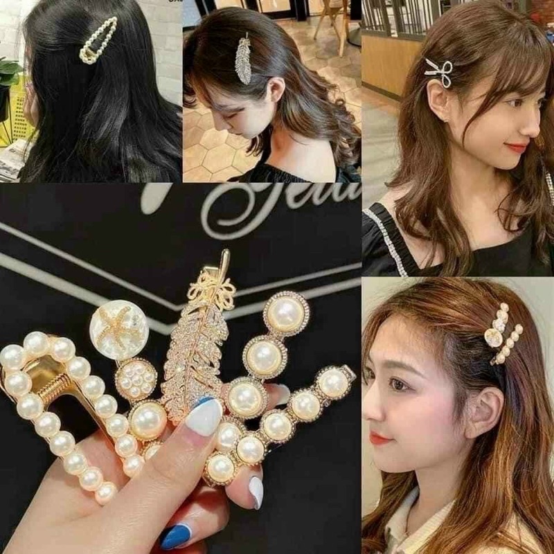 Set Kẹp Tóc Ngọc Trai Tiểu thư Sang Chảnh - Ngọc Trai Nhân Tạo