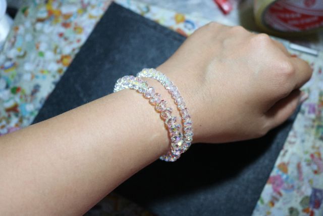 Vòng tay pha lê Swarovski bánh cam 6ly/8 ly