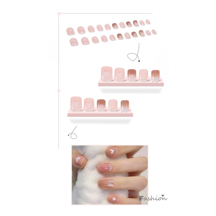 Set 24 Móng Tay Giả Màu Sắc Thời Trang Cho Nữ