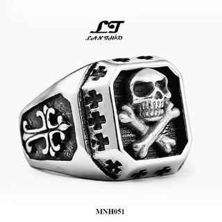 Nhẫn nam chrome heart đầu lâu Không đen không gỉ sét MNH051