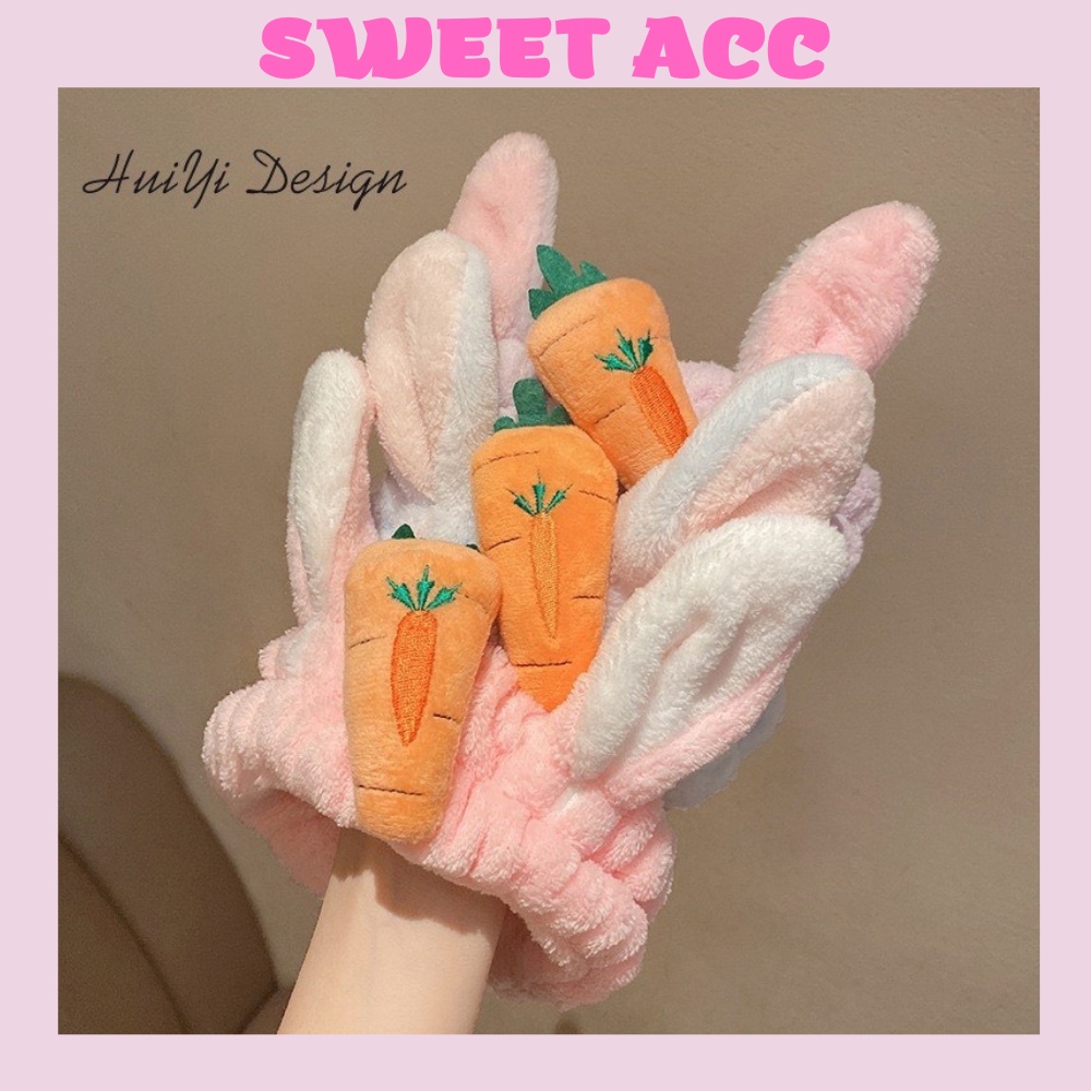 Băng đô cà rốt tai thỏ cute rửa mặt phong cách Hàn Quốc