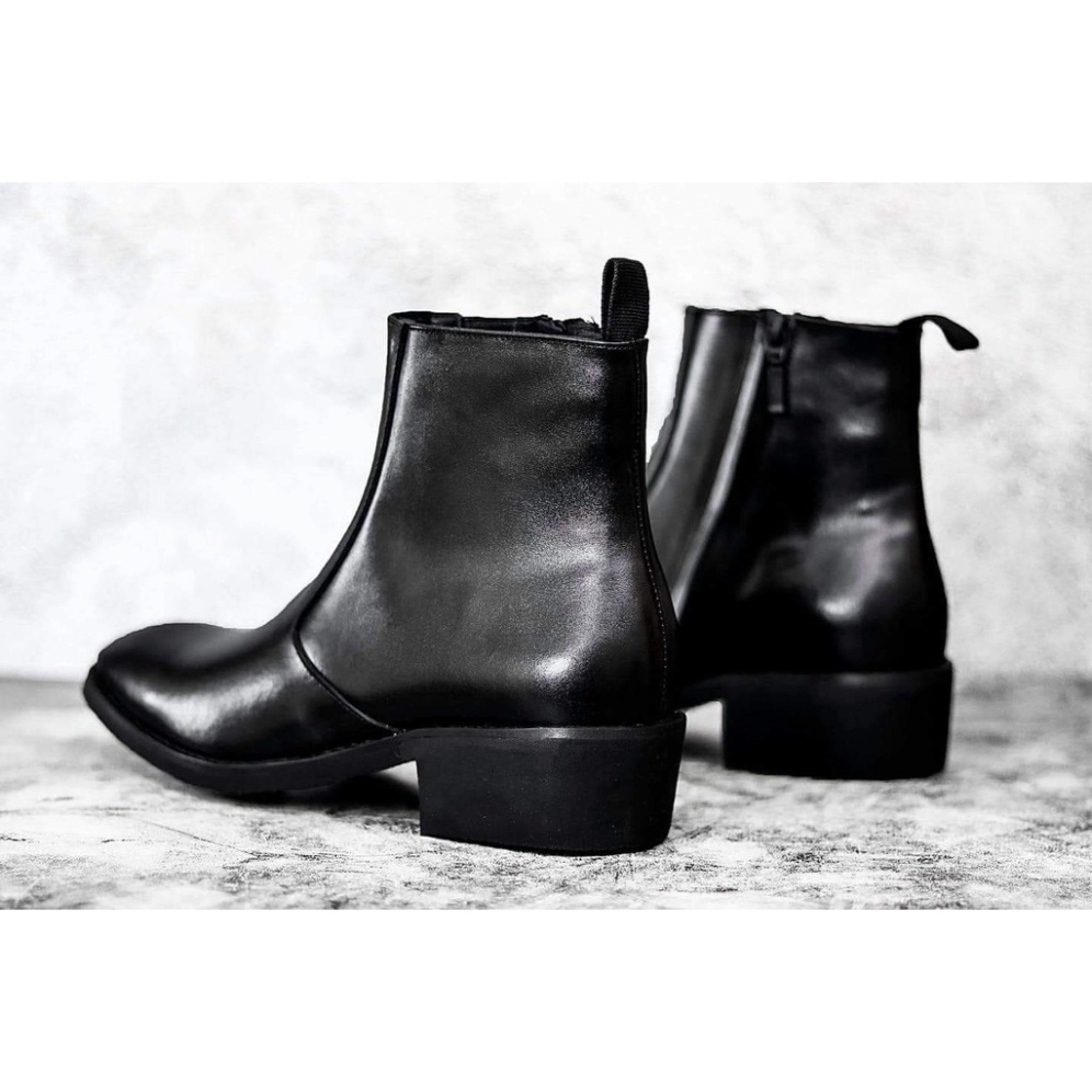 Giày Zip Boots thời trang nam chất liệu da bò độn 4.5cm phong cách trẻ trung | BigBuy360 - bigbuy360.vn