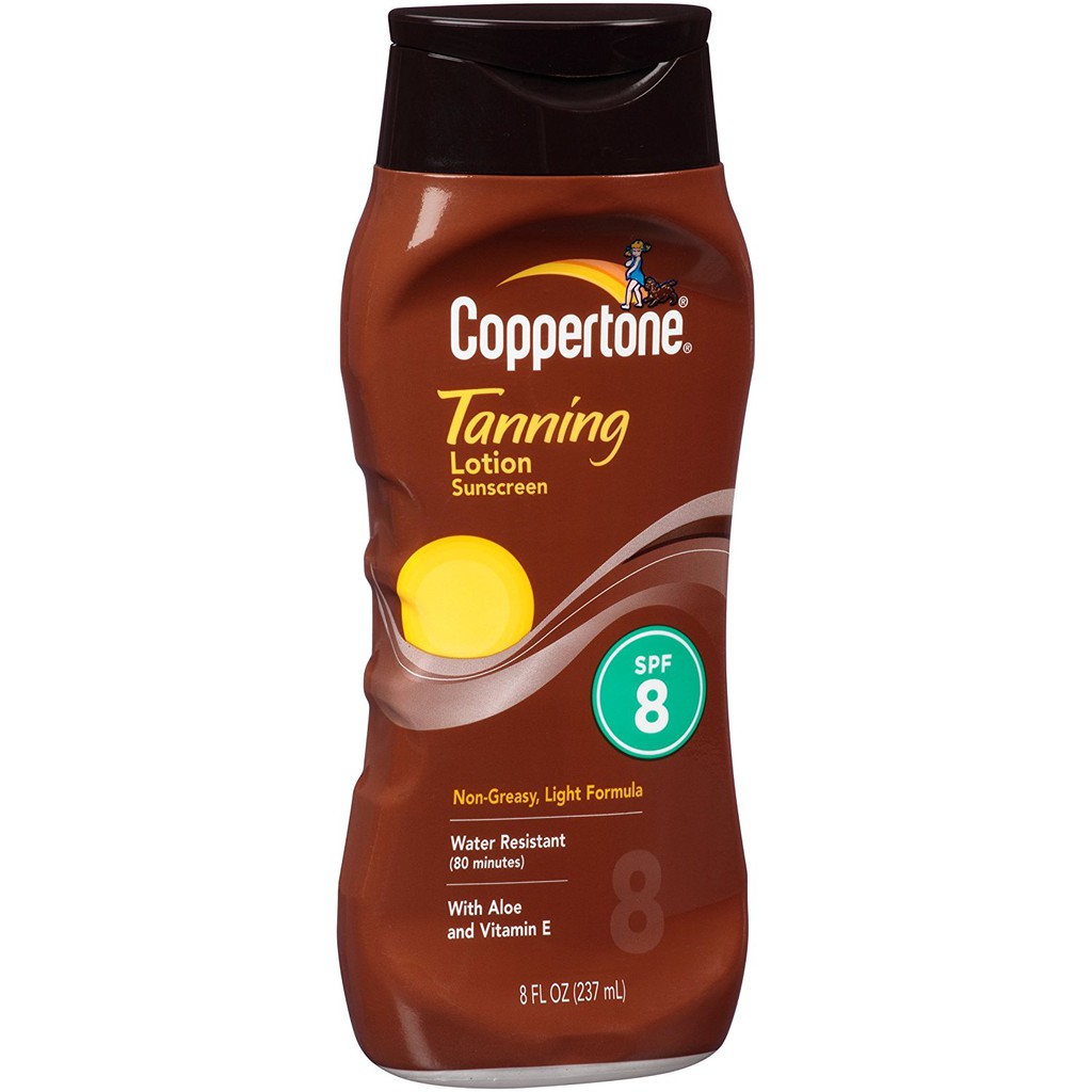 Dưỡng thể tắm nắng bảo vệ da Coppertone Tanning Lotion SPF 8 236ml (Mỹ)