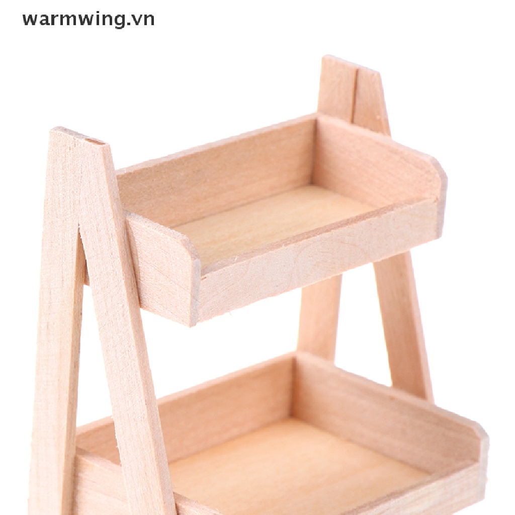 Kệ Gỗ Đứng Mini Để Chậu Hoa Trang Trí Nhà Búp Bê Tỉ Lệ 1: 12